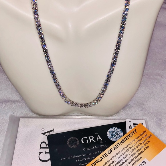 5.1mm VVS moissanite diamond tennis chain, 13ct GRA Certified, Pass Diamond test - Picture 7 of 7